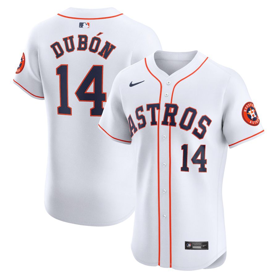 Men Houston Astros #14 Mauricio Dubon Nike White Home Elite Player MLB Jersey->houston astros->MLB Jersey